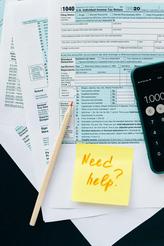 Need help sticky note with tax forms